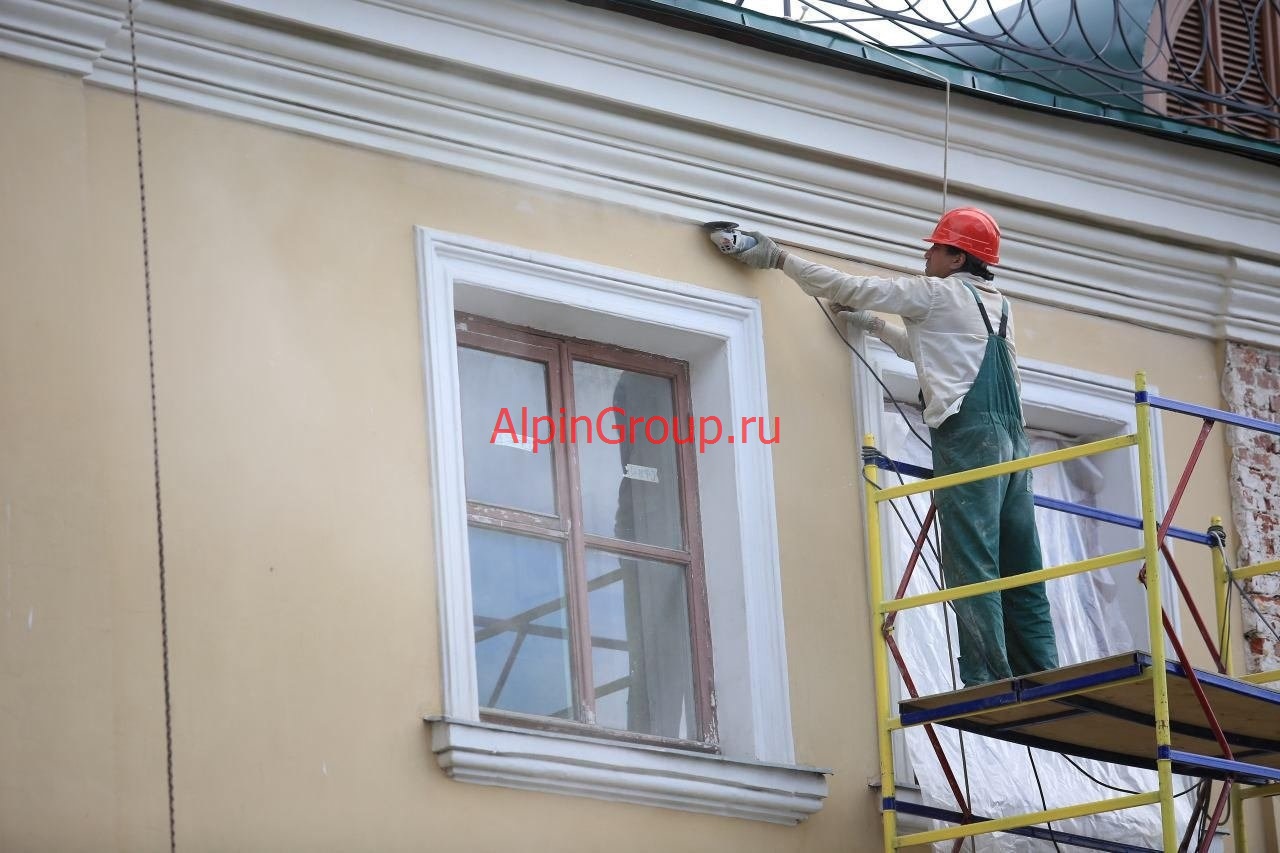 Ремонт фасада здания пример 1 в Рузе. Цена.